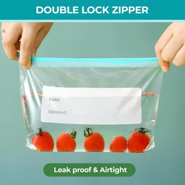 أكياس تخزين الطعام (Freezer Bag): كيس تخزين الطعام Freezer Bag بقفل مزدوج محكم ضد التسريب من Y-Needs